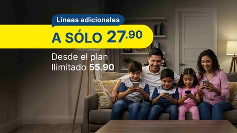 ¡Ahorra! 50% de descuento en tus lineas adicionales