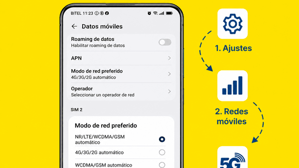 Cómo activar 5G en Honor y Huawei paso a paso