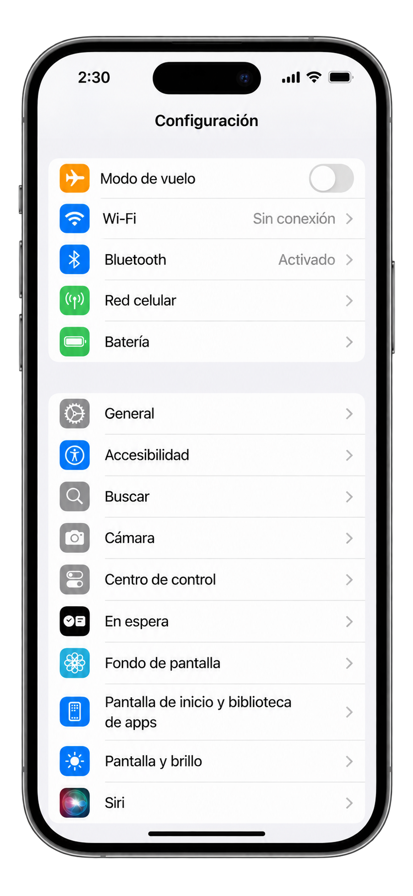 Entra a Configuración