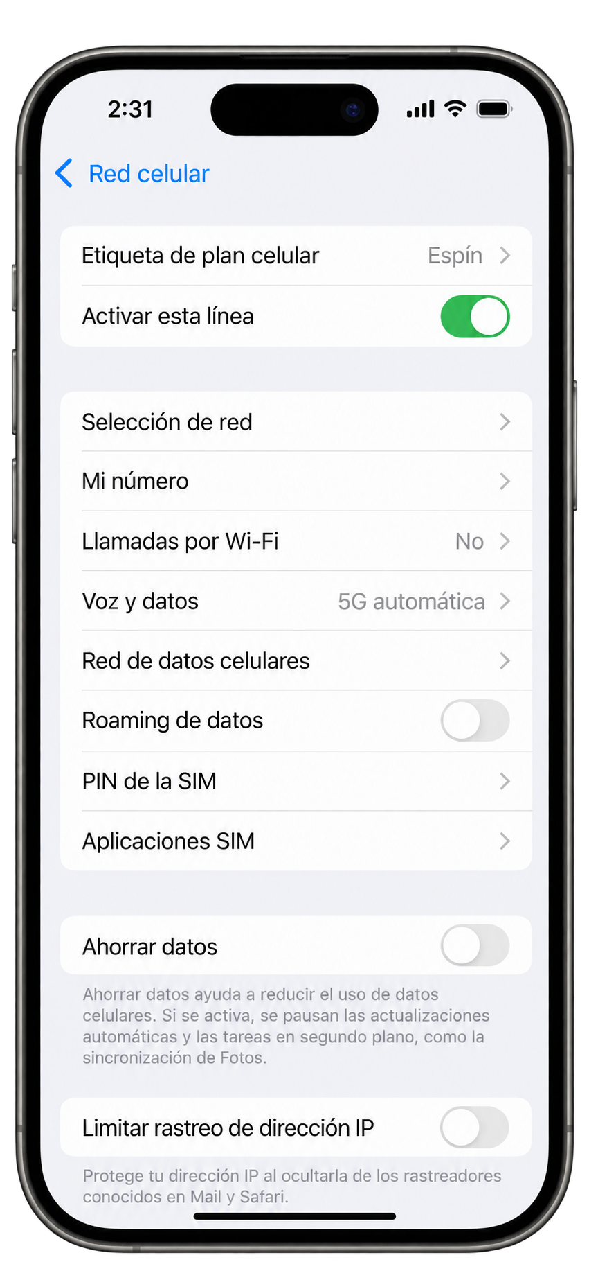 Ingresa a Datos móviles