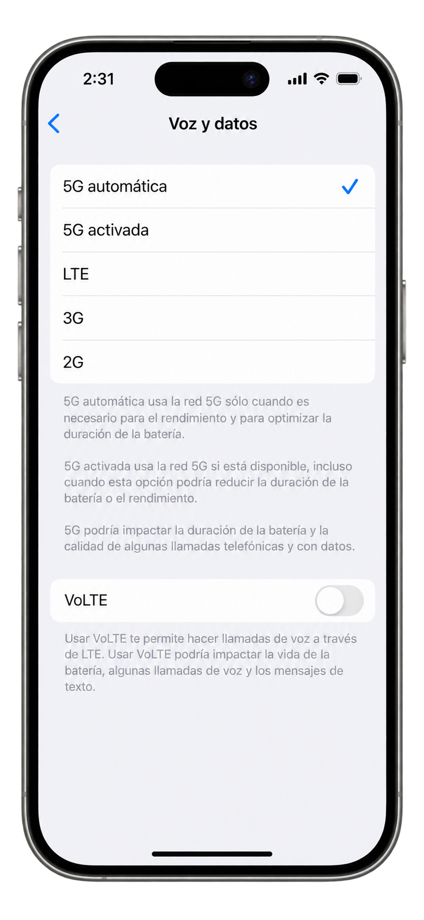 Accede a Voz y datos