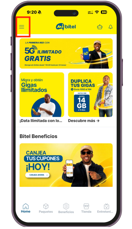 <p>Haz click en el <strong>bot&oacute;n superior izquierdo</strong></p>