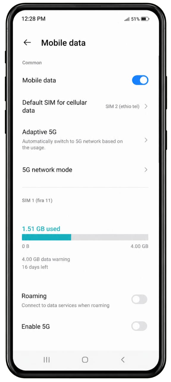 Accede a Datos móviles