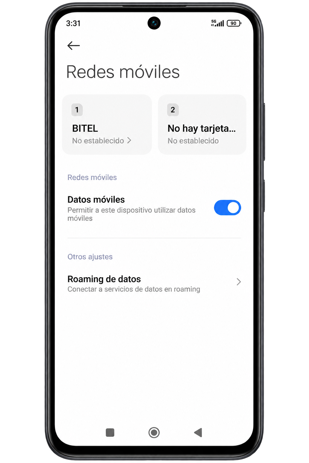 Ingresa a Tarjetas SIM y redes móviles